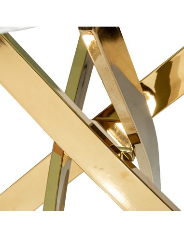 Mesa de comedor cristal patas en dorado