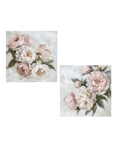 Cuadro en lienzo de flores con bastidor