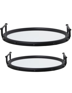 Juego 2 bandejas de metal negras