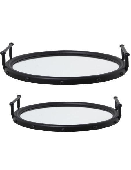 Juego 2 bandejas de metal negras