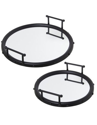 Juego 2 bandejas de metal negras