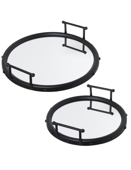 Juego 2 bandejas de metal negras