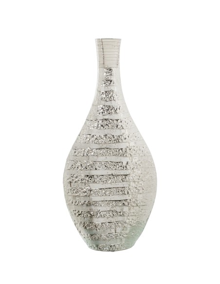 Jarrón de aluminio grande en color plata