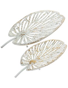 Juego de 2 bandejas de metal doradas