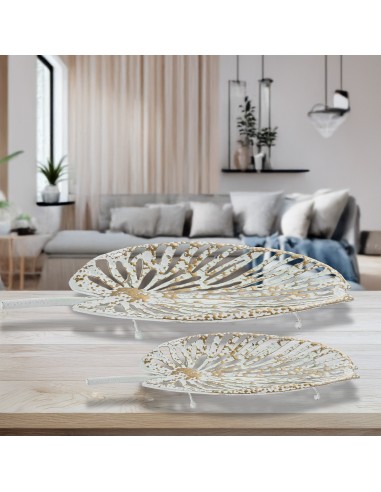 Juego de 2 bandejas de metal doradas