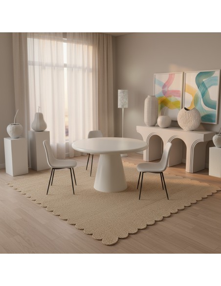 Jarrón de metal en blanco granulado