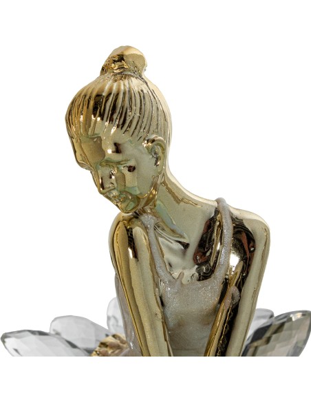 Figura de resina bailarina dorada
