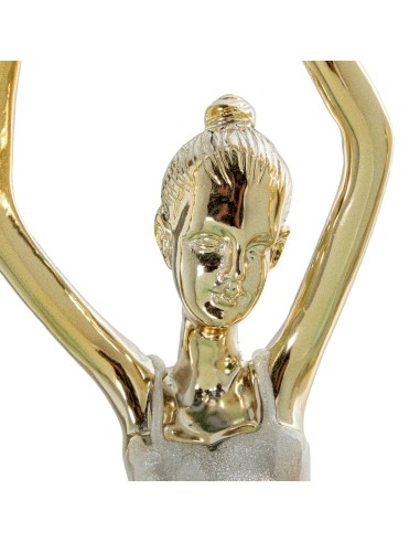 Figura de resina de bailarina en dorada