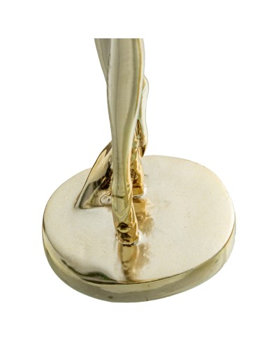 Figura de resina de bailarina en dorada