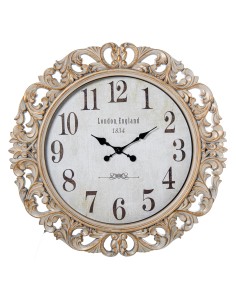 Reloj de pared melamina blanco y oro