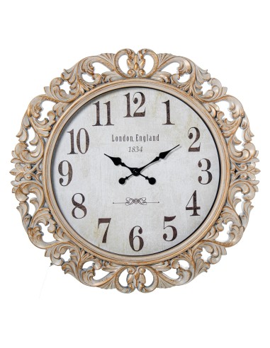 Reloj de pared melamina blanco y oro