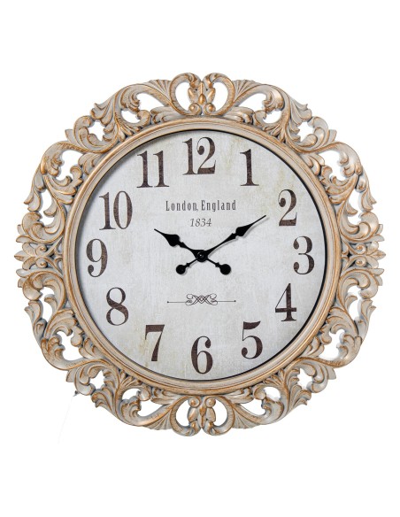 Reloj de pared melamina blanco y oro