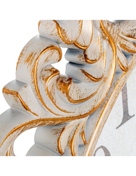 Reloj de pared melamina blanco y oro