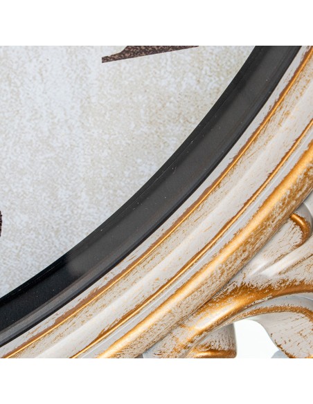 Reloj de pared melamina blanco y oro