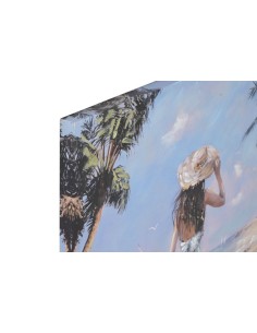 Cuadro en lienzo de mujer en playa 2