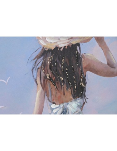 Cuadro en lienzo de mujer en playa