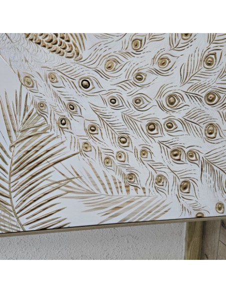 Cuadro en lienzo de pavo real