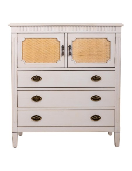 Cómoda de madera 2 puertas y 3 cajones