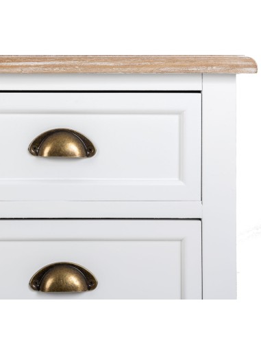 Cómoda de madera blanca 5 cajones
