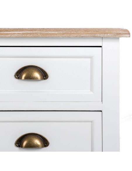 Cómoda de madera blanca 5 cajones