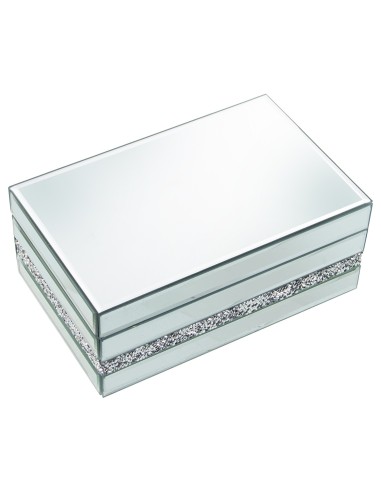 Joyero de cristal de espejo con brillantes