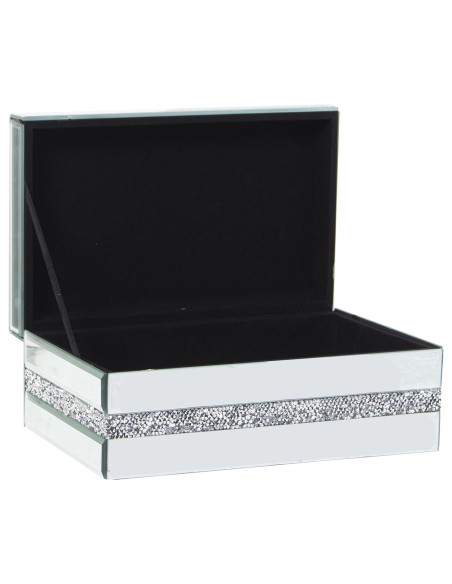 Joyero de cristal de espejo con brillantes