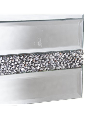 Joyero de cristal de espejo con brillantes