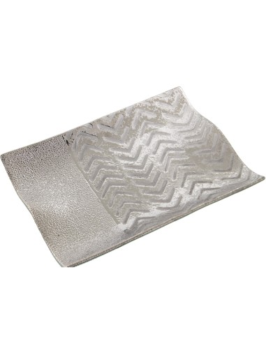 Bandeja de cerámica plateada