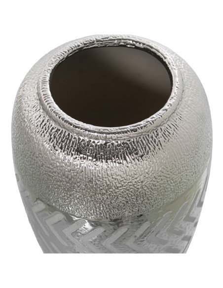 Jarrón cerámica plata bajo