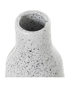 Jarrón de cerámica blanco y plata alto 2