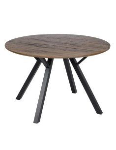 Mesa marrón con patas negras