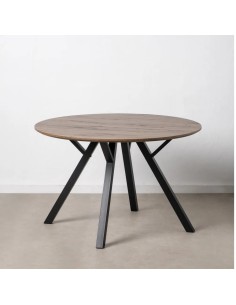 Mesa marrón con patas negras 2