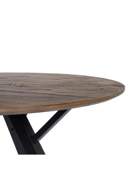 Mesa marrón con patas negras