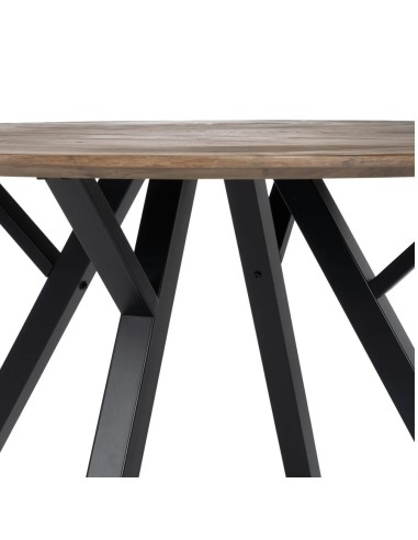 Mesa marrón con patas negras