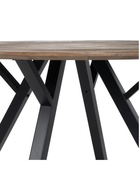 Mesa marrón con patas negras