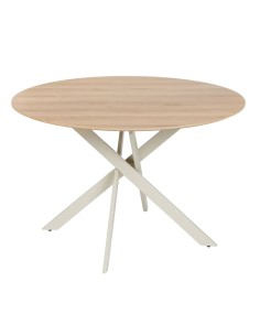 Mesa madera clara con patas blancas