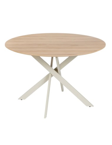 Mesa madera clara con patas blancas