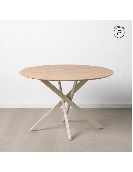 Mesa madera clara con patas blancas