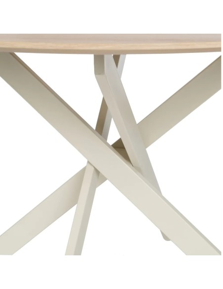 Mesa madera clara con patas blancas