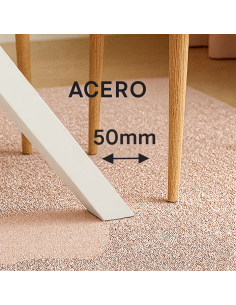 Mesa stacy cristal con patas blancas 2