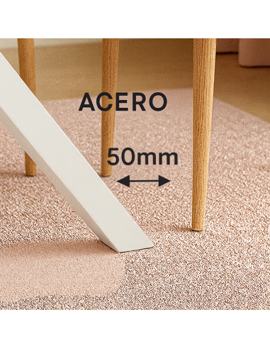 Mesa stacy cristal con patas blancas