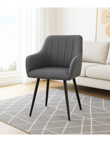 Silla monroe gris patas negras