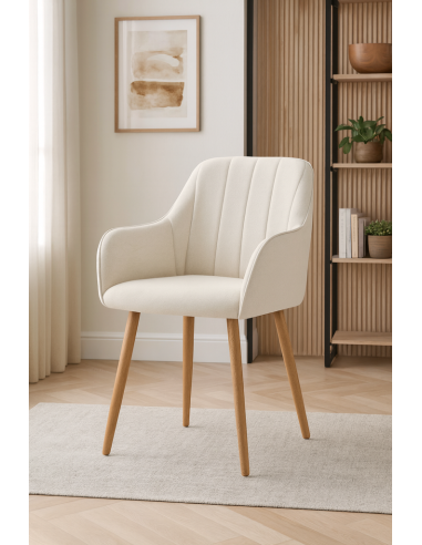 Silla monroe de marfil patas símil metal