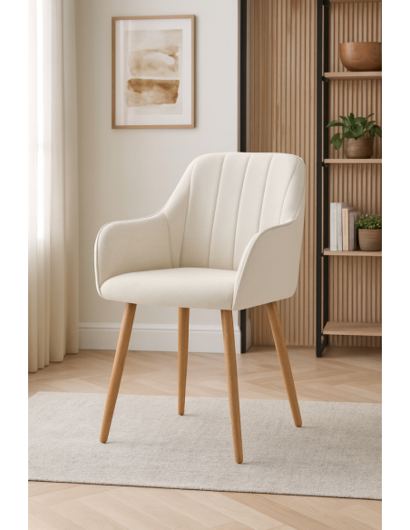 Silla monroe de marfil patas símil metal