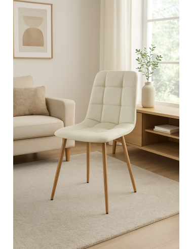 Silla portland beige con patas aserradas