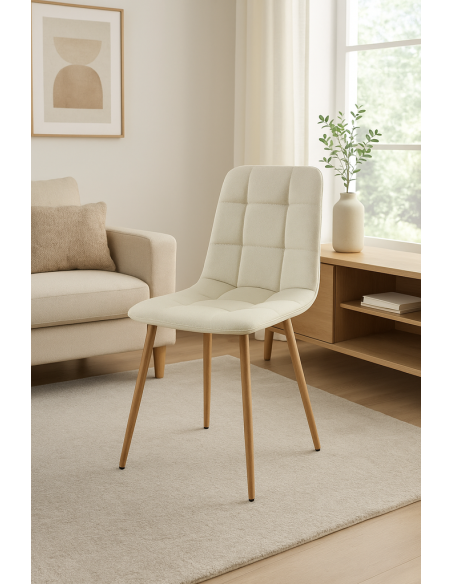 Silla portland beige con patas aserradas