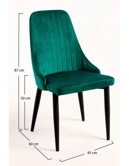 Silla haipe terciopelo patas negras