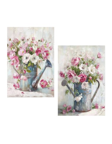 Cuadro lienzo de regadera con flores