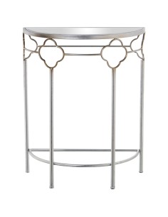 Entrada de metal plata con espejo