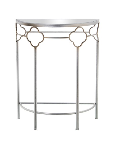 Entrada de metal plata con espejo